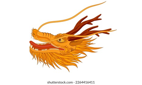 Ilustración vectorial de la cabeza del dragón chino