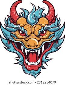 Chinese dragon head vector material