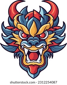 Chinese dragon head vector material