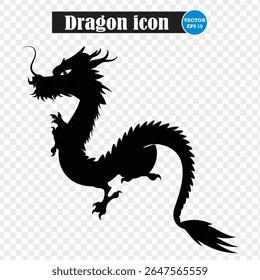 Chinese Dragon icon. Editable dragon vector illustration. Dragon silhouettes
 Eps 10