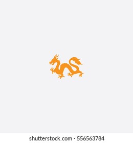 Chinese Dragon icon silhouette vector illustration

