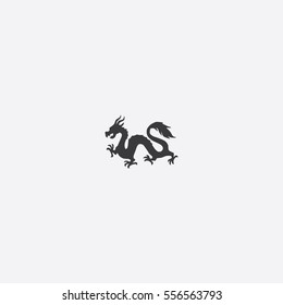 Chinese Dragon icon silhouette vector illustration

