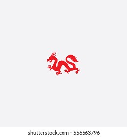 Chinese Dragon icon silhouette vector illustration

