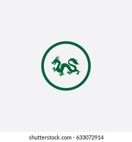 Chinese Dragon icon silhouette vector illustration

