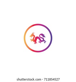 Chinese Dragon icon silhouette vector illustration