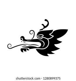 chinese, dragon icon vector template