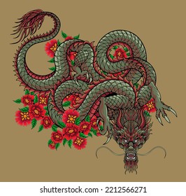 Chinese dragon illustration, Chinese dragon illustration