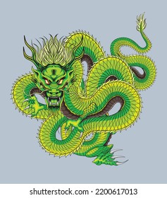 Chinese dragon illustration premium vector design