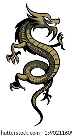 Chinese dragon image, isolated on white background.