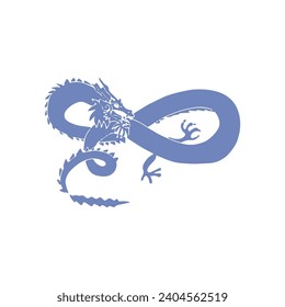 Chinese dragon, line drawing illustration. Design print media. China lunar calendar animal.