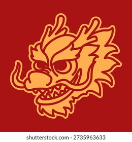 Chinese dragon line icon symbolizing strength, power, and good fortune. A classic Lunar New Year symbol suitable for cultural, festival, and traditional design needs.