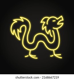 Chinese dragon neon icon in line style. Vector illustration.