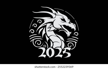 Chinese Dragon, New Year Vector T Shirt Design Template, Wall Art, Mug, Sticker, Banner, Tee, Hoodie, Printable, Illustration