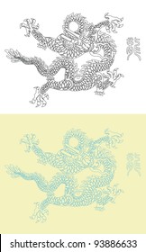 Chinese dragon outline. Vector illustration. EPS8