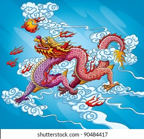 Chinese Dragon Painting (EPS 10 file version)