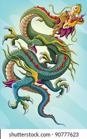 Chinese Dragon Painting (EPS 10 file version)