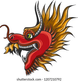 Chinese Dragon Power Flames Wisdom Flying Stock Vector (Royalty Free ...