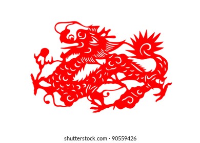Chinese dragon in red color for good luck