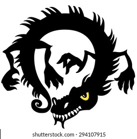chinese dragon silhouette design vector illustration