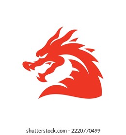 Chinese dragon silhouette logo design. Dragon head vector icon