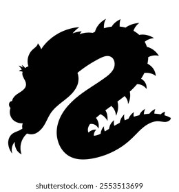 Chinese Dragon Silhouette Symbolizing Strength and Power