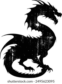 Chinese Dragon, Dragon Silhouette, Tatoo and clipart – Fantasy creature – Thrones