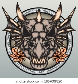 Chinese Dragon skull. Premium vector