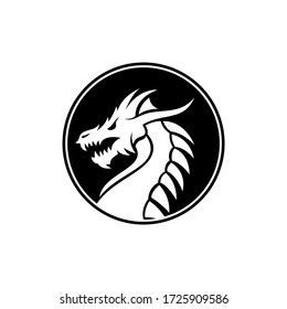 Chinese dragon snake Monster Badge Medallion Emblem Label Logo design