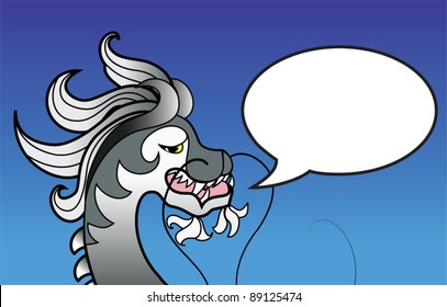 Chinese dragon with speech bubble