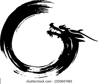 
Chinese dragon in the symbol of Buddhism enso