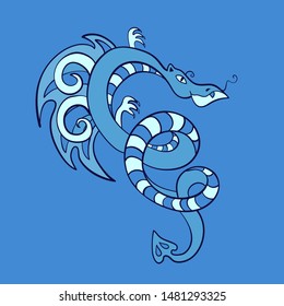 Chinese dragon. Symbol of success and wealth. Vector illustration
