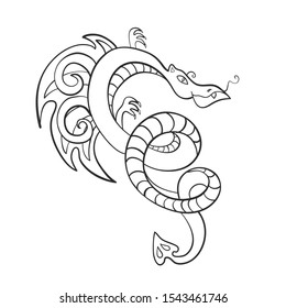 Chinese dragon. Symbol of success and wealth. Vector illustration