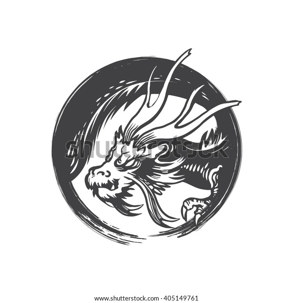 Chinese Dragon Symbol Vector Stock Vector (Royalty Free) 405149761