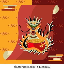 Chinese dragon symbol of wealth and wisdom vector illustration