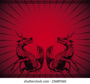 Chinese Dragon and texture background