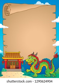 Chinese dragon theme parchment 2 - eps10 vector illustration.