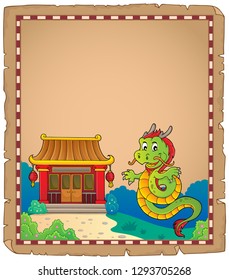 Chinese dragon topic parchment 1 - eps10 vector illustration.