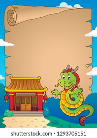 Chinese dragon topic parchment 2 - eps10 vector illustration.