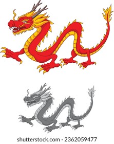 Chinese Dragon Traditional Culture, vector illustration cartoon.

