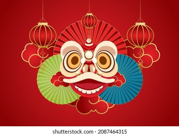 chinese chinese dragon and chinese chinese umbrella vector background design 