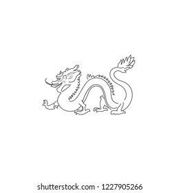 Chinese dragon vector contour illustration