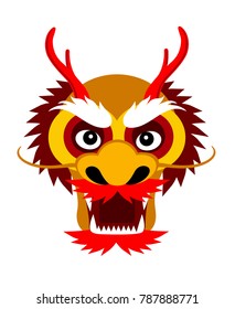 Chinese dragon. Vector flat illustration.