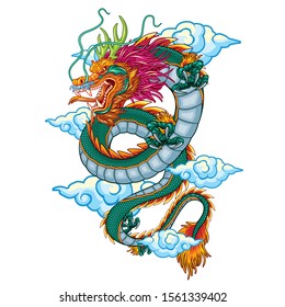 Chinese Dragon Vector High Detail