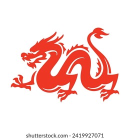 Chinese dragon vector illustration. Dragon silhouette