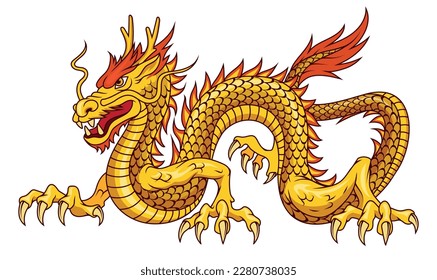 Chinese dragon. Vector Illustration of a traditional Chinese mythical animal