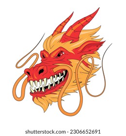 Chinese dragon. Vector Illustration of a traditional Chinese mythical animal