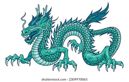 Chinese dragon. Vector Illustration of a traditional Chinese mythical animal