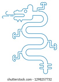 Chinese Dragon vector illustration and typography design 