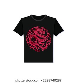 Chinese dragon vector pattern on clothes.
