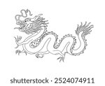 chinese dragon vector without color